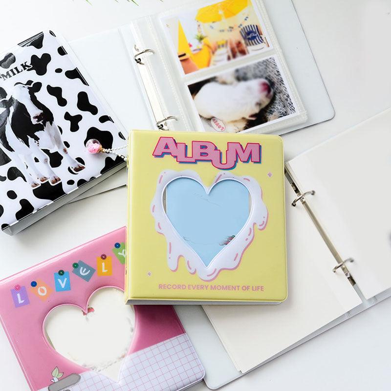 50/100 Pockets Photo Album Hollow Heart Mini Photocard Holder 4/6 Inches Card Binder & Stickers Storage Business Card Bag Polaroid Book Album Gifts For Valentines Day