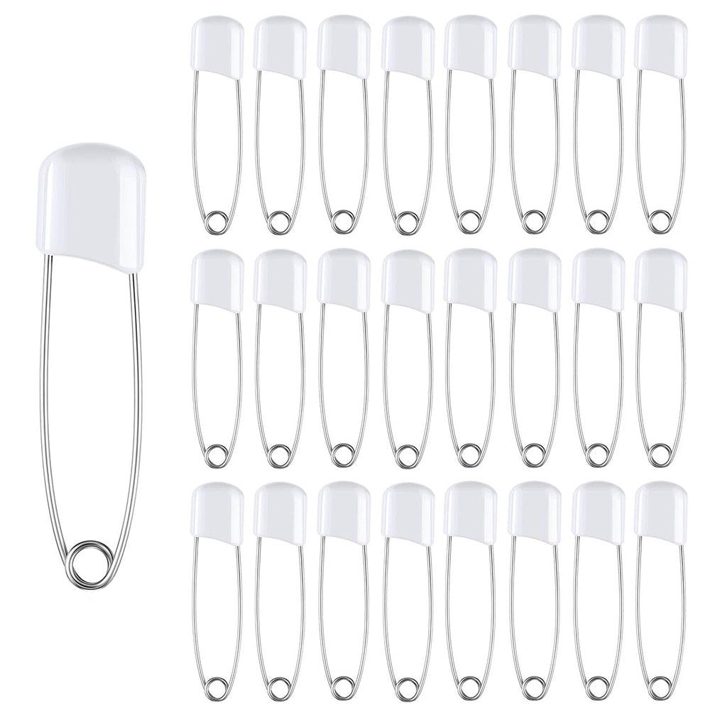 50Pcs Baby Safety Pins Plastic Head Cloth Diaper Pins Stainless Steel Sewing Safety Pins for Quilting Knitting Stitch Markers Stainless Steel Nappy Pins for Quilting Sewing Locking Safety Pins