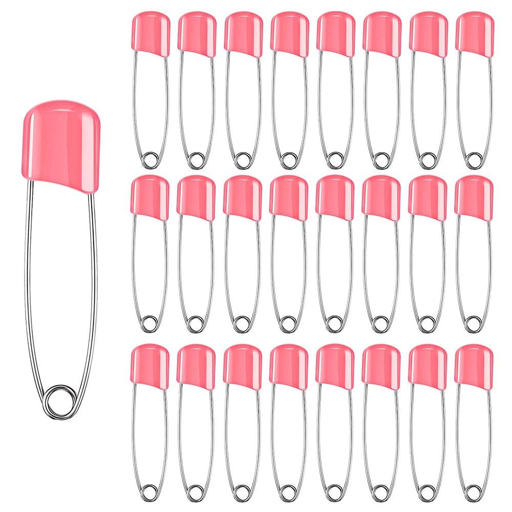 50Pcs Baby Safety Pins Plastic Head Cloth Diaper Pins Stainless Steel Sewing Safety Pins for Quilting Knitting Stitch Markers Stainless Steel Nappy Pins for Quilting Sewing Locking Safety Pins