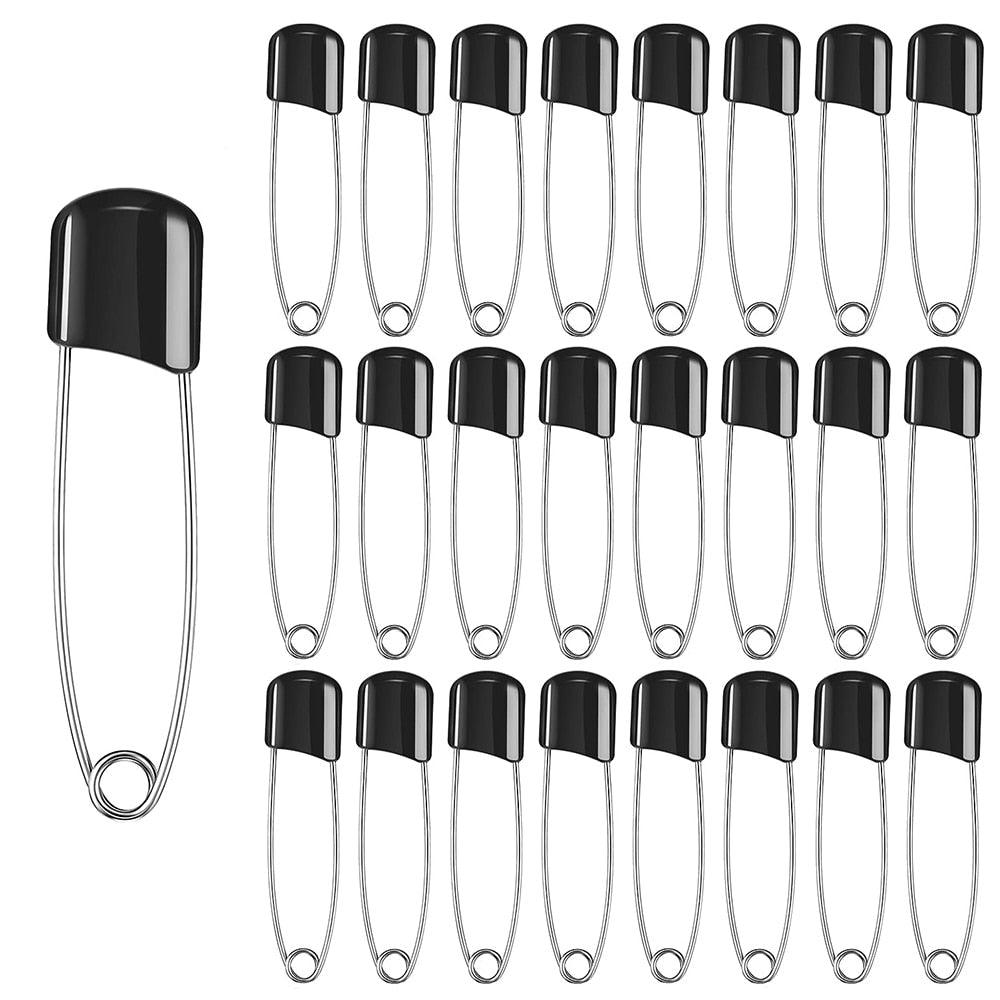 50Pcs Baby Safety Pins Plastic Head Cloth Diaper Pins Stainless Steel Sewing Safety Pins for Quilting Knitting Stitch Markers Stainless Steel Nappy Pins for Quilting Sewing Locking Safety Pins