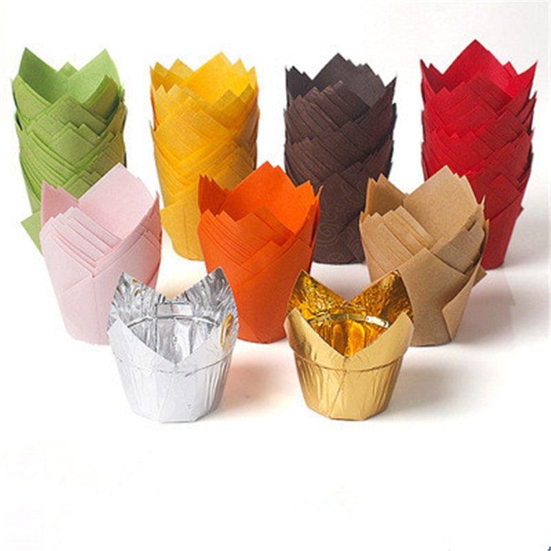 50pcs Newspaper Style Cupcake Liner Baking Cup For Wedding Party Muffin Cupcake Paper Cup Oilproof Cake Wrapper Cupcake Baking Cups Muffin Baking Liners Holders Cupcake Wrapper Brown White Bright Nature Color