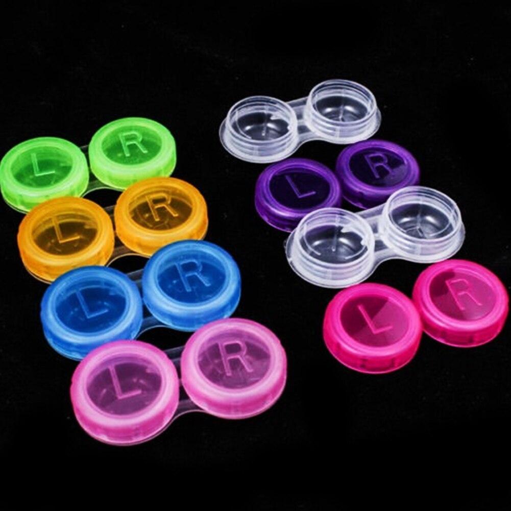 5/10pcs Glasses Cosmetic Contact Lens Box Portable Lens Case Double-box Eye Care Box Cosmetic Travel Kit Holder Durable Leakproof Light Convenient Left/Right Eyes Contact Lens Container Soak Storage Kit For Storing Small Items Travel