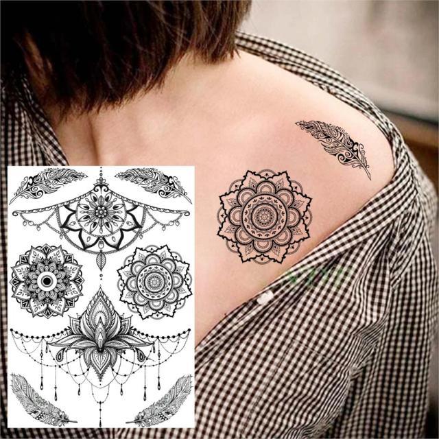 53 Sheets Black Lace Temporary Tattoos Sticker Butterfly Flower Fake Tatoo Sticker Sexy Black Henna Temporary Tattoos For Women - STEVVEX Beauty - 103, Animal Tattoo, Arm Tattoo, Back Tattoo, Beauty, Big Tattoo, Black Tattoos, Body Tattoo, Fashion Tattoo, Girls Tattoo, Large Black Tattoo, Leg Tattoo, Luxury Tattoo, Sketch Tattoo, Stylish Tattoo, Tattoo, Waterproof Tattoo, Wedding Tattoo, Women Tattoo, Womens Tattoo - Stevvex.com