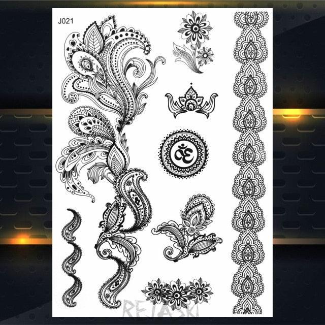 53 Sheets Black Lace Temporary Tattoos Sticker Butterfly Flower Fake Tatoo Sticker Sexy Black Henna Temporary Tattoos For Women - STEVVEX Beauty - 103, Animal Tattoo, Arm Tattoo, Back Tattoo, Beauty, Big Tattoo, Black Tattoos, Body Tattoo, Fashion Tattoo, Girls Tattoo, Large Black Tattoo, Leg Tattoo, Luxury Tattoo, Sketch Tattoo, Stylish Tattoo, Tattoo, Waterproof Tattoo, Wedding Tattoo, Women Tattoo, Womens Tattoo - Stevvex.com