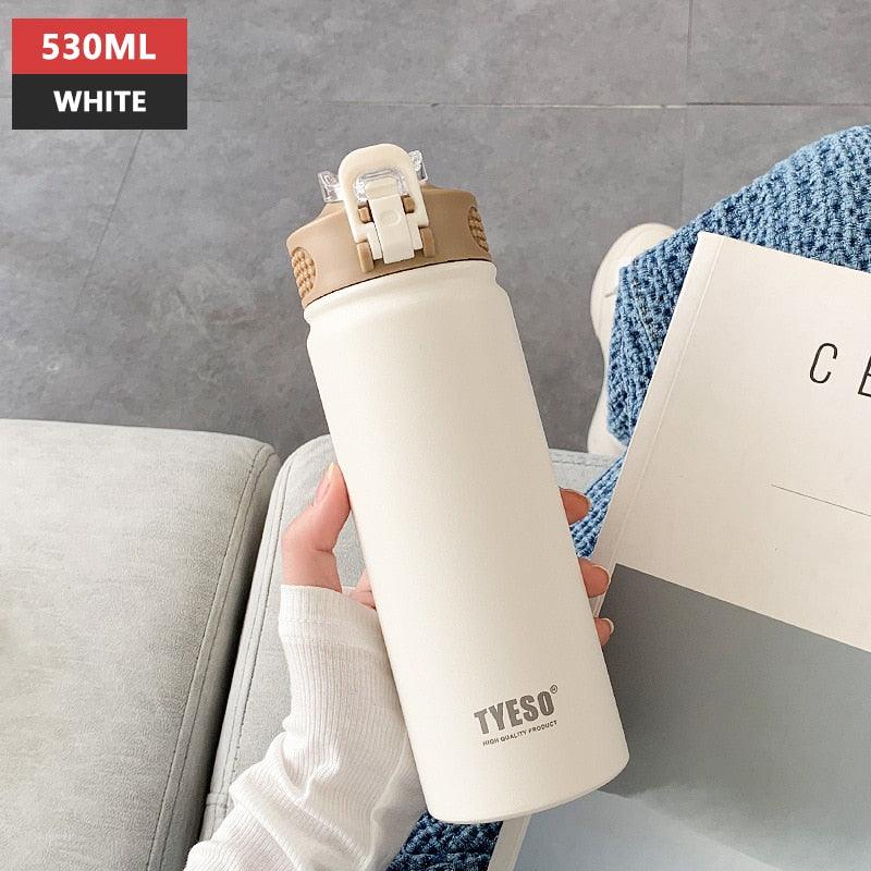 530ml/750ml Thermos Mug with Straw Stainless Steel Thermal Insulation Straight Cup Thermal Water Bottle Thermos Water Bottle