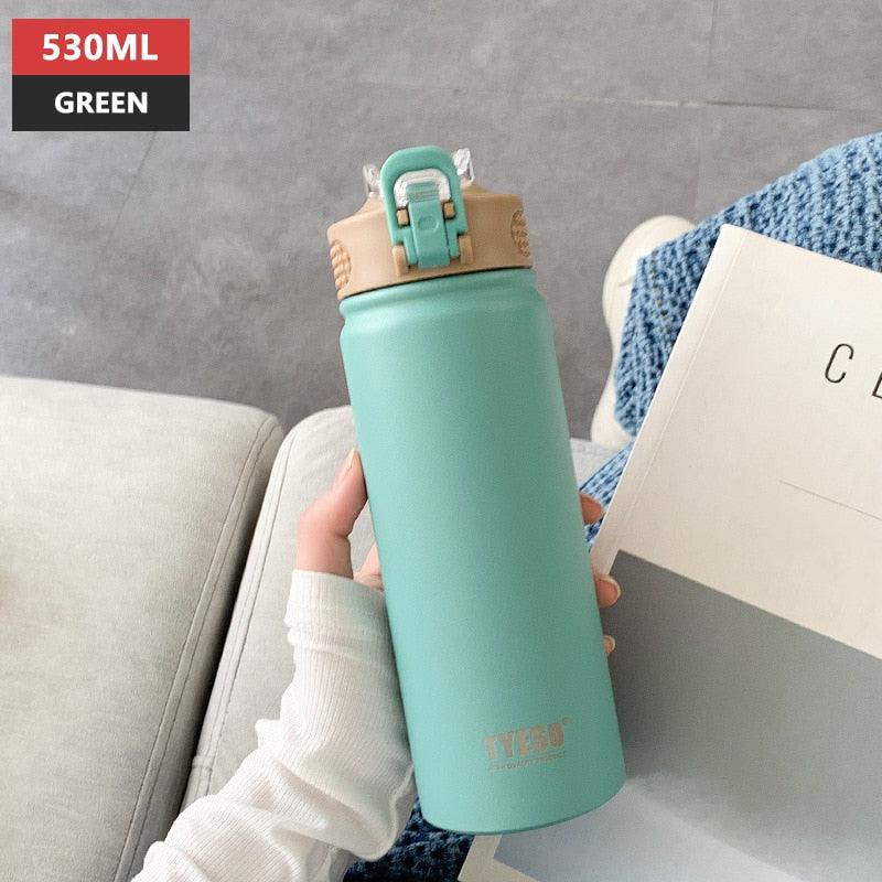 530ml/750ml Thermos Mug with Straw Stainless Steel Thermal Insulation Straight Cup Thermal Water Bottle Thermos Water Bottle