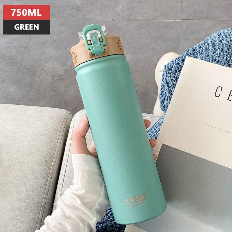 530ml/750ml Thermos Mug with Straw Stainless Steel Thermal Insulation Straight Cup Thermal Water Bottle Thermos Water Bottle