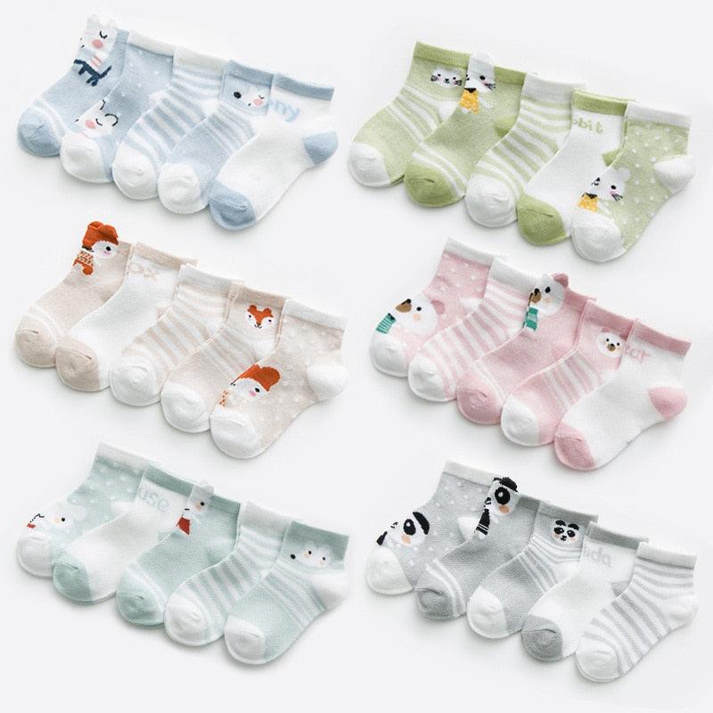 5Pairs 0-2Y Infant Baby Socks Baby Socks for Girls Cotton Mesh Cute Newborn Boy Toddler Socks Baby Clothes Accessories