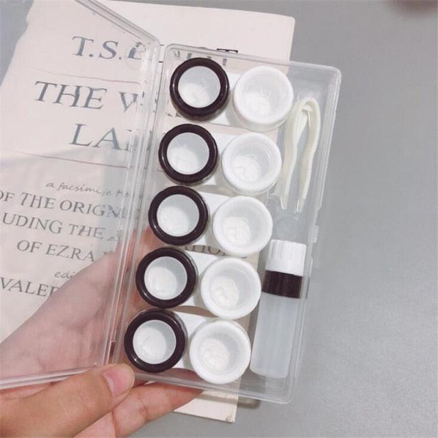 5Pairs Contact Lens Case Container Eye Contacts Women Travel Contact Lenses Case Leakproof Kit Holder Contact Lens Organizer Case With Carrying Travel Holder Suitable For Outdoor