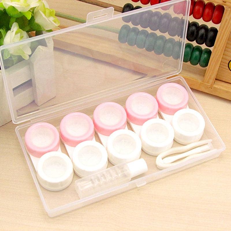 5Pairs Contact Lens Case Container Eye Contacts Women Travel Contact Lenses Case Leakproof Kit Holder Contact Lens Organizer Case With Carrying Travel Holder Suitable For Outdoor