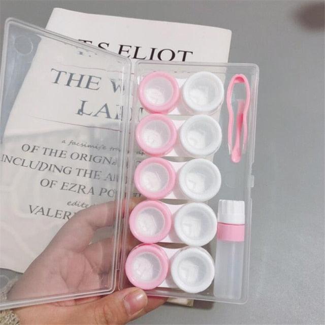 5Pairs Contact Lens Case Container Eye Contacts Women Travel Contact Lenses Case Leakproof Kit Holder Contact Lens Organizer Case With Carrying Travel Holder Suitable For Outdoor