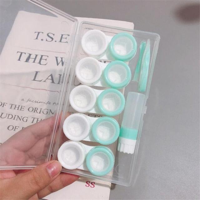 5Pairs Contact Lens Case Container Eye Contacts Women Travel Contact Lenses Case Leakproof Kit Holder Contact Lens Organizer Case With Carrying Travel Holder Suitable For Outdoor