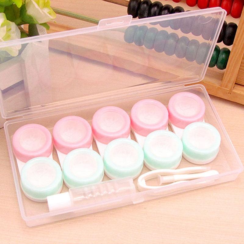 5Pairs Contact Lens Case Container Eye Contacts Women Travel Contact Lenses Case Leakproof Kit Holder Contact Lens Organizer Case With Carrying Travel Holder Suitable For Outdoor