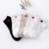 5pairs Women Short Socks Red Heart Cute College Fresh Female Socks Soft Cotton Summer Autumn Sock for Girls