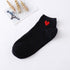 5pairs Women Short Socks Red Heart Cute College Fresh Female Socks Soft Cotton Summer Autumn Sock for Girls