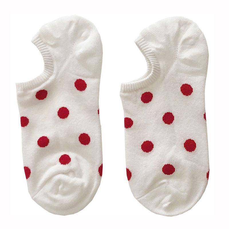 5Pais Women No Show Sports Socks Short Comfortable Cotton Aesthetic Novelty Dot Sweet Boat Socks Ankle Socks For Men And Women