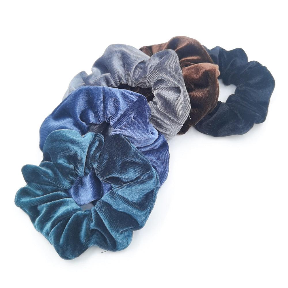 5PCS/Set Velvet Scrunchies Elastic Rubber Hair Bands Women Girls Soft Solid Headbands Ponytail Holder Hair Rope Tie Accessories Ponytail Holder Accessories for Women And Girls