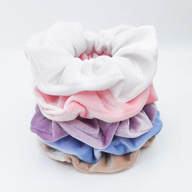 5PCS/Set Velvet Scrunchies Elastic Rubber Hair Bands Women Girls Soft Solid Headbands Ponytail Holder Hair Rope Tie Accessories Ponytail Holder Accessories for Women And Girls