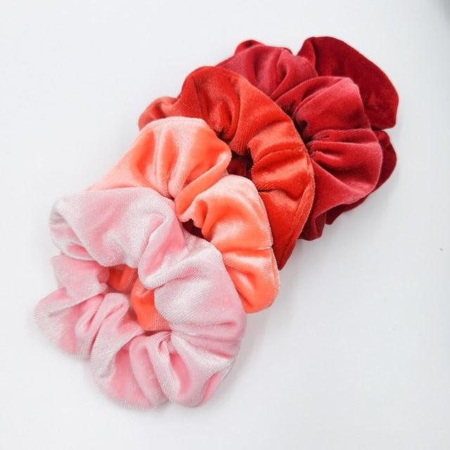 5PCS/Set Velvet Scrunchies Elastic Rubber Hair Bands Women Girls Soft Solid Headbands Ponytail Holder Hair Rope Tie Accessories Ponytail Holder Accessories for Women And Girls