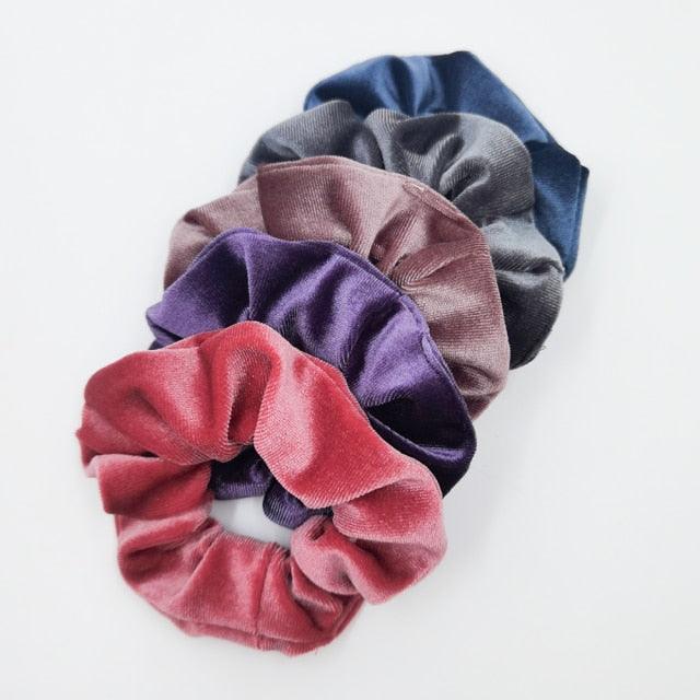 5PCS/Set Velvet Scrunchies Elastic Rubber Hair Bands Women Girls Soft Solid Headbands Ponytail Holder Hair Rope Tie Accessories Ponytail Holder Accessories for Women And Girls