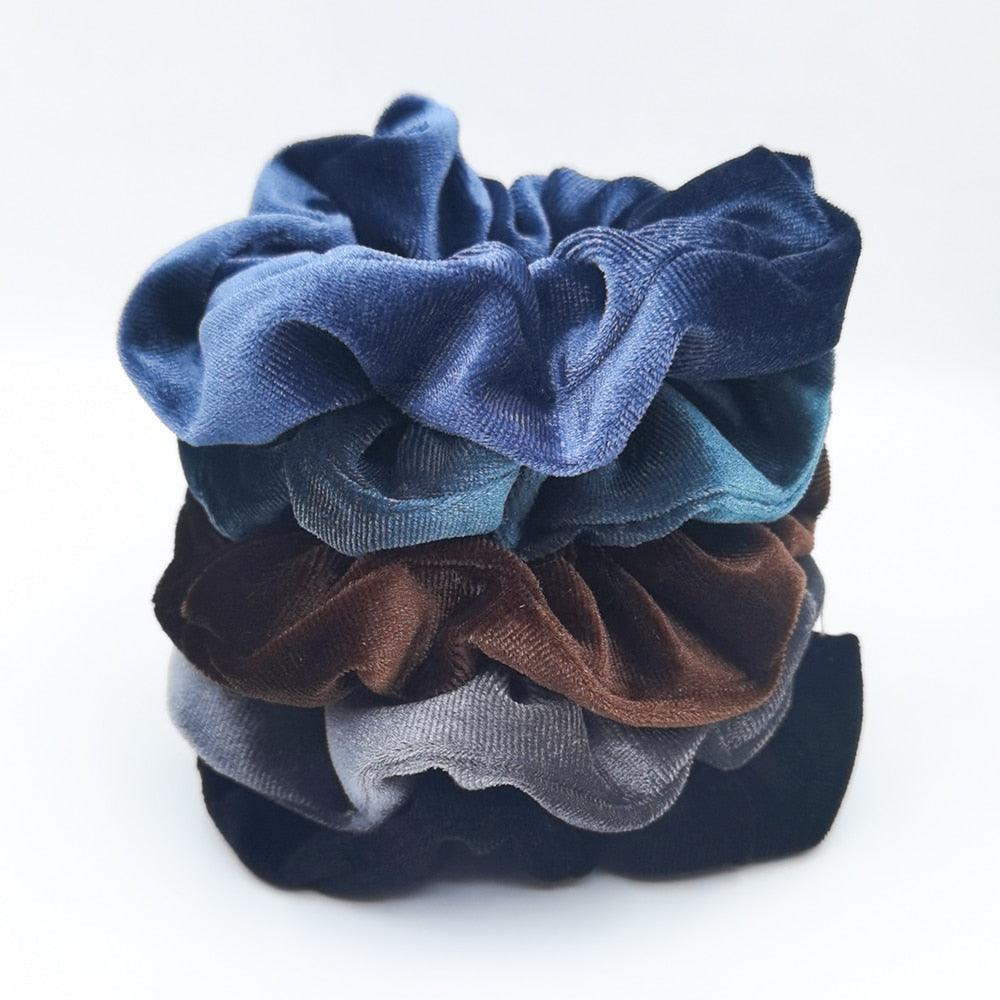 5PCS/Set Velvet Scrunchies Elastic Rubber Hair Bands Women Girls Soft Solid Headbands Ponytail Holder Hair Rope Tie Accessories Ponytail Holder Accessories for Women And Girls