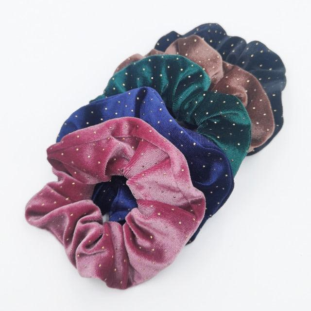 5PCS/Set Velvet Scrunchies Elastic Rubber Hair Bands Women Girls Soft Solid Headbands Ponytail Holder Hair Rope Tie Accessories Ponytail Holder Accessories for Women And Girls