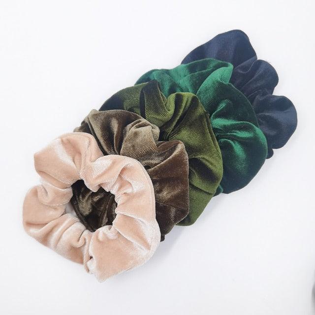 5PCS/Set Velvet Scrunchies Elastic Rubber Hair Bands Women Girls Soft Solid Headbands Ponytail Holder Hair Rope Tie Accessories Ponytail Holder Accessories for Women And Girls