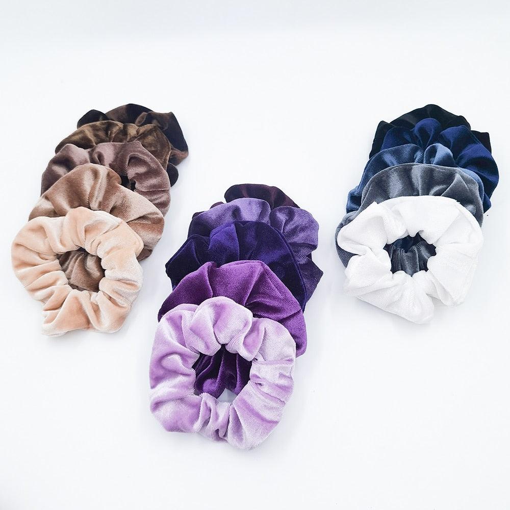 5PCS/Set Velvet Scrunchies Elastic Rubber Hair Bands Women Girls Soft Solid Headbands Ponytail Holder Hair Rope Tie Accessories Ponytail Holder Accessories for Women And Girls