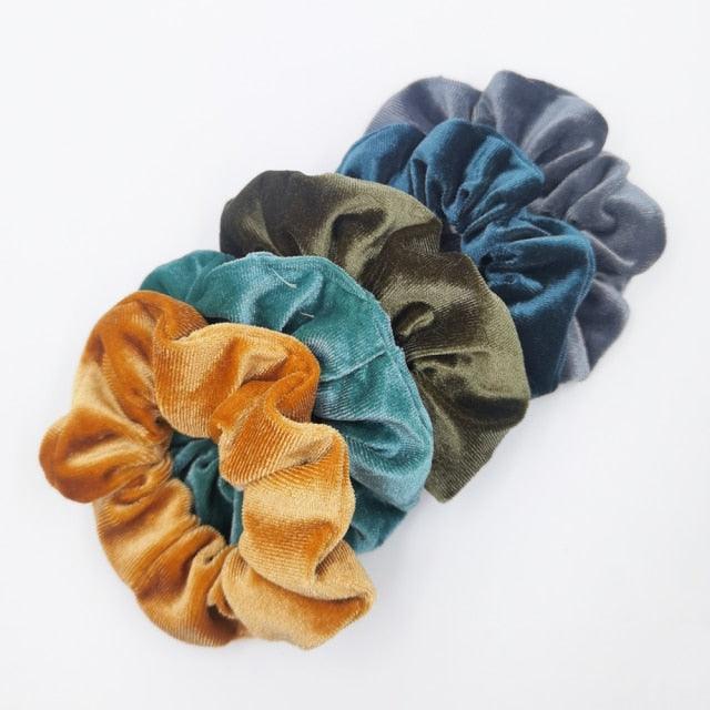 5PCS/Set Velvet Scrunchies Elastic Rubber Hair Bands Women Girls Soft Solid Headbands Ponytail Holder Hair Rope Tie Accessories Ponytail Holder Accessories for Women And Girls