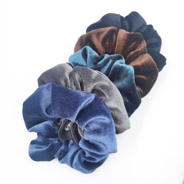 5PCS/Set Velvet Scrunchies Elastic Rubber Hair Bands Women Girls Soft Solid Headbands Ponytail Holder Hair Rope Tie Accessories Ponytail Holder Accessories for Women And Girls