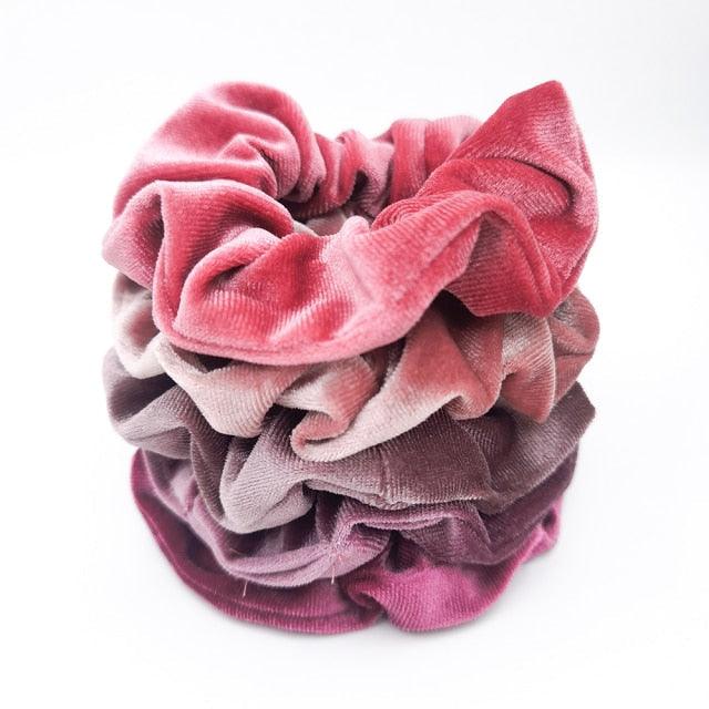 5PCS/Set Velvet Scrunchies Elastic Rubber Hair Bands Women Girls Soft Solid Headbands Ponytail Holder Hair Rope Tie Accessories Ponytail Holder Accessories for Women And Girls