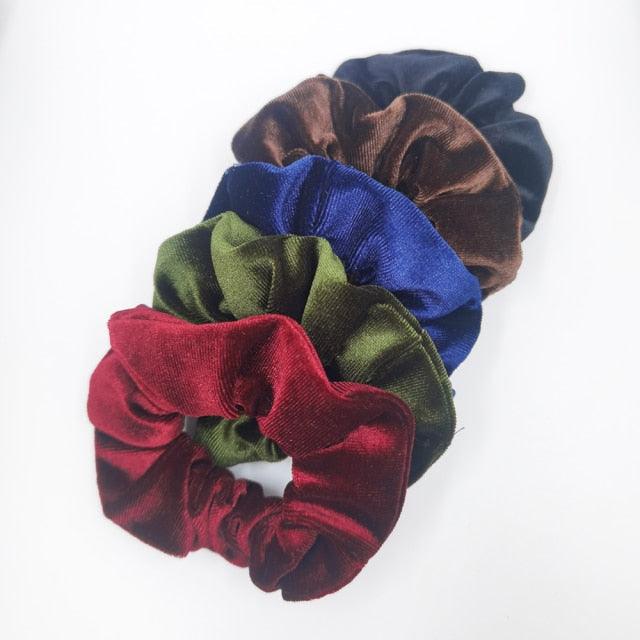 5PCS/Set Velvet Scrunchies Elastic Rubber Hair Bands Women Girls Soft Solid Headbands Ponytail Holder Hair Rope Tie Accessories Ponytail Holder Accessories for Women And Girls