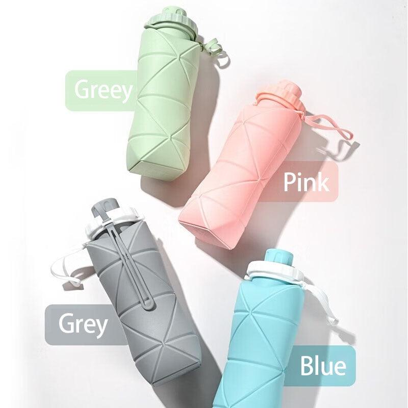 600ml Folding Silicone Water Bottle Large Capacity Lightweight Sports Water Bottle Outdoor Travel Portable Water Cup Collapsible Water Bottle Silicone Foldable Water Bottles For Travel Easy-To-Carry Design