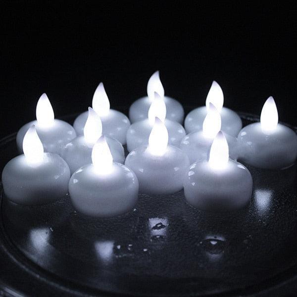 6/12PCS Floating Candle Lights LED Floating Candles Flameless Tea Lights Warm Yellow Battery Operated Waterproof Decoration for Wedding Thanksgiving Christmas Waterproof Flameless on Water Candles LED Tea Light Wedding Party Decorative