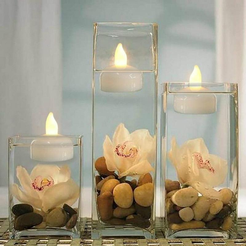 6/12PCS Floating Candle Lights LED Floating Candles Flameless Tea Lights Warm Yellow Battery Operated Waterproof Decoration for Wedding Thanksgiving Christmas Waterproof Flameless on Water Candles LED Tea Light Wedding Party Decorative