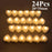 6/24Pcs Flameless LED Candles Electric Fake Candle Battery Operated LED Tea Lights in Warm White for Wedding Table Festival Celebration Halloween Tea Light Creative Lamp Battery Powered Home Wedding Birthday Party Decoration Lighting