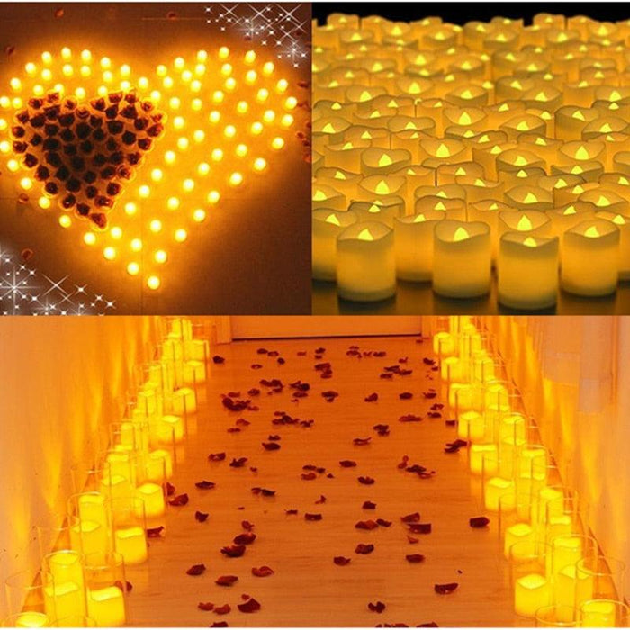 6/24Pcs Flameless LED Candles Electric Fake Candle Battery Operated LED Tea Lights in Warm White for Wedding Table Festival Celebration Halloween Tea Light Creative Lamp Battery Powered Home Wedding Birthday Party Decoration Lighting