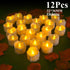 6/24Pcs Flameless LED Candles Electric Fake Candle Battery Operated LED Tea Lights in Warm White for Wedding Table Festival Celebration Halloween Tea Light Creative Lamp Battery Powered Home Wedding Birthday Party Decoration Lighting