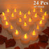 6/24Pcs Flameless LED Candles Electric Fake Candle Battery Operated LED Tea Lights in Warm White for Wedding Table Festival Celebration Halloween Tea Light Creative Lamp Battery Powered Home Wedding Birthday Party Decoration Lighting