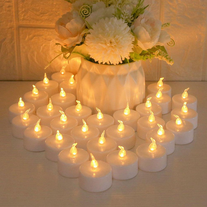 6/24Pcs Flameless LED Candles Electric Fake Candle Battery Operated LED Tea Lights in Warm White for Wedding Table Festival Celebration Halloween Tea Light Creative Lamp Battery Powered Home Wedding Birthday Party Decoration Lighting