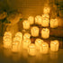 6/24Pcs Flameless LED Candles Electric Fake Candle Battery Operated LED Tea Lights in Warm White for Wedding Table Festival Celebration Halloween Tea Light Creative Lamp Battery Powered Home Wedding Birthday Party Decoration Lighting