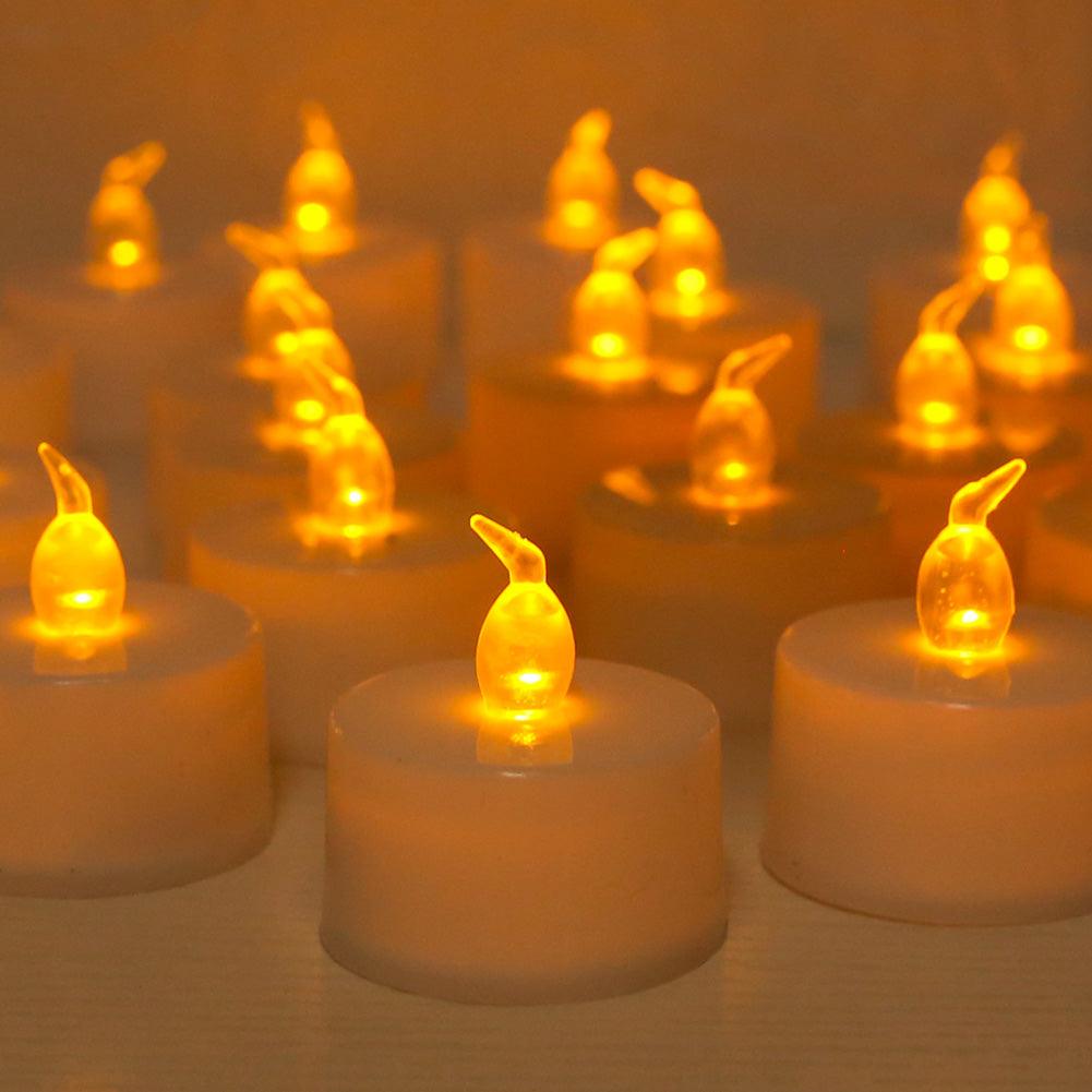 6/24Pcs Flameless LED Candles Electric Fake Candle Battery Operated LED Tea Lights in Warm White for Wedding Table Festival Celebration Halloween Tea Light Creative Lamp Battery Powered Home Wedding Birthday Party Decoration Lighting