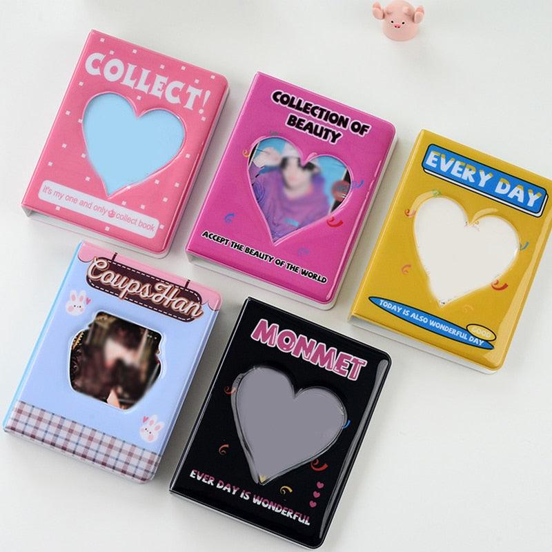 64 Pockets 3 Inches Photo Album Card Holder Receipt Storage Hollow Love Heart Photo Holder Business Card Bag Kpop Photocard Holder Book Polaroid Book Album Gifts For Valentines Day