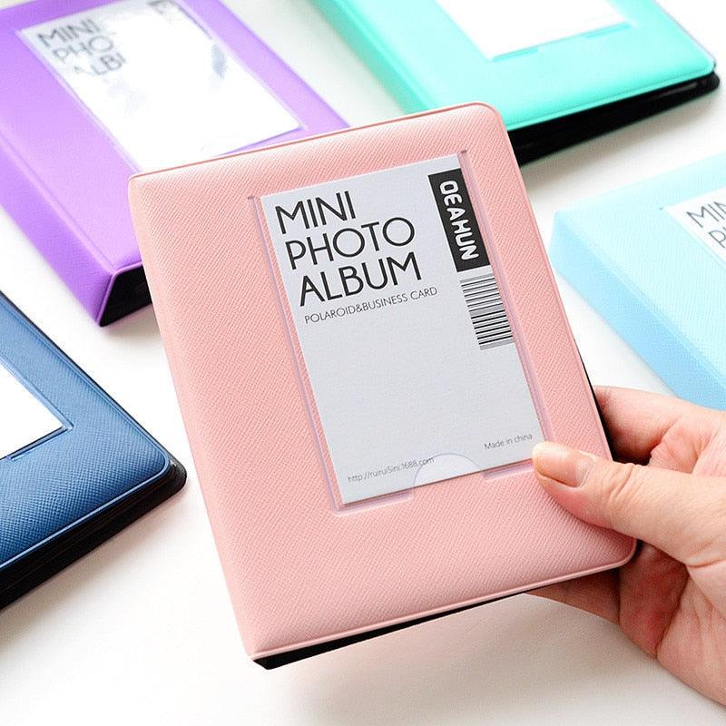 64 Pockets Mini Instant Polaroid Photo Album Picture Case for Mini Film 7s 8 25 50s 90 Mini Polaroid Album Refillable Notebook Photo Album Valentines Day Gift Anniversary Gift