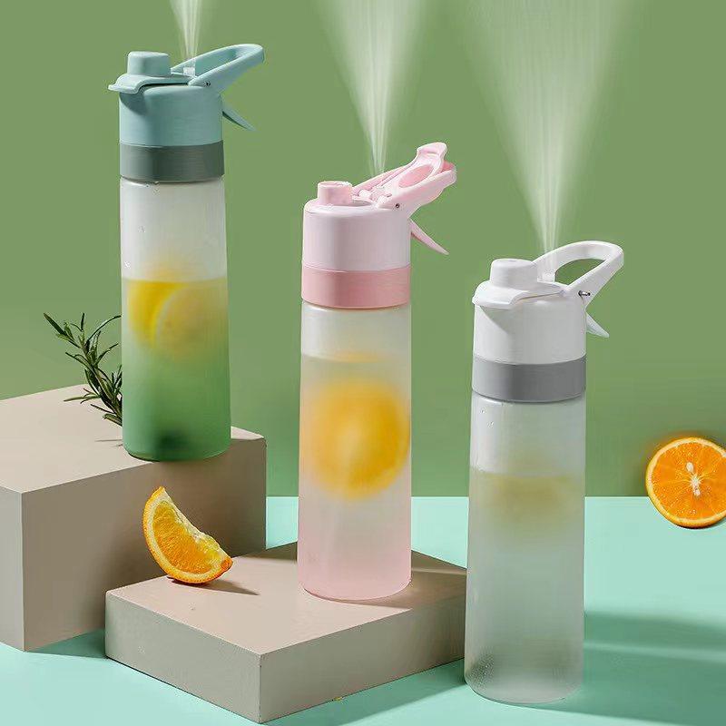 650ml Water Bottle Outdoor Sports Water Cup Large Capacity Spray Bottle BPA Free Drinkware Travel Camping Drinking Tools Water Bottle Sprayer Mist Creative Spray Water Bottle for Drinking