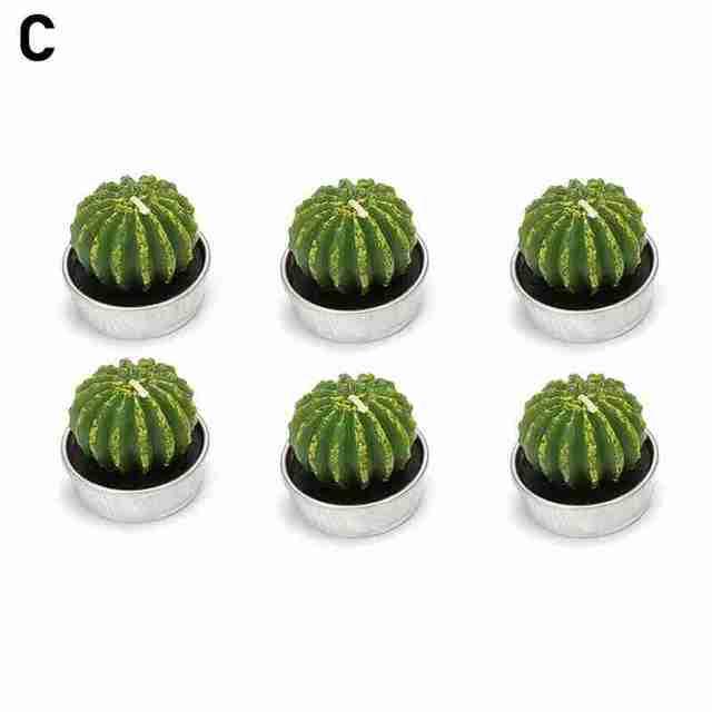 6Pcs Cactus Candle Cube Candle Simulated Plant Set Paraffin Scented 3D Candle Delicate Succulent Cactus Candles for Valentine's Day Birthday Party Wedding Spa Home Decoration Gifts Home Candle Tea Light Background Props Decor