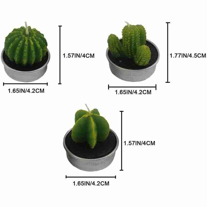 6Pcs Cactus Candle Cube Candle Simulated Plant Set Paraffin Scented 3D Candle Delicate Succulent Cactus Candles for Valentine's Day Birthday Party Wedding Spa Home Decoration Gifts Home Candle Tea Light Background Props Decor