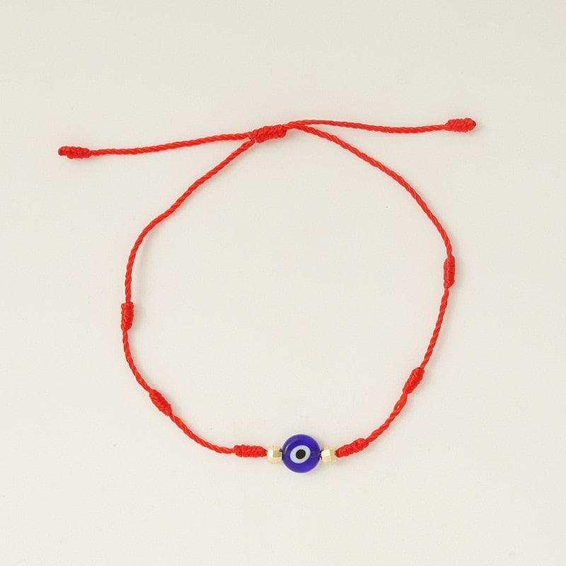 6pcs/set Handmade Bracelets Braided Red Black Rope 7 Knots Lucky Jewelry Friendship Protection Bracelet Red Comfortable Bracelet Small Eye Bracelet For Kids