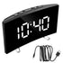 7 Inch LED Digital Desktop Alarm Clock Curved Dimmable Table Clock Table Alarm Clock 7 Inch Curved Dimmable LED Electronic Digital Desktop Clock for Kids Bedroom Large Number Table Clock Mirror Luxury For Kids Bedroom Home Decors