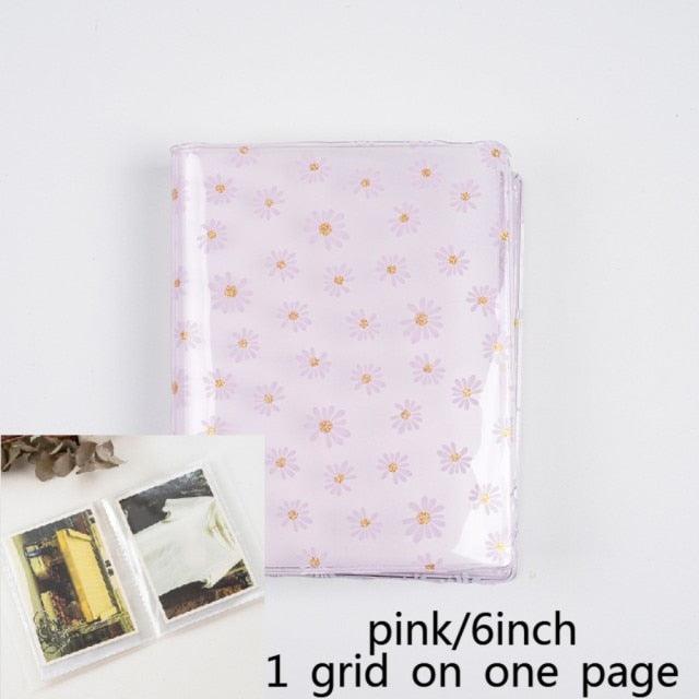 72 Pockets Book Album for PVC 3/4/5/6 Inch Album Daisy Printing 3 inch Photo paper Mini Films Transparent Photo Album Book Gifts For Friends And Coin Collectors